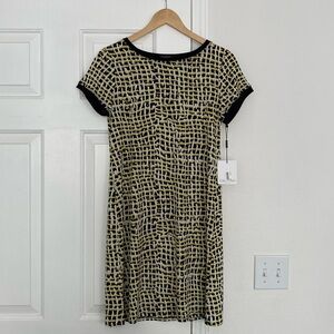 Calvin Klein NWT patterned citron t-shirt dress.